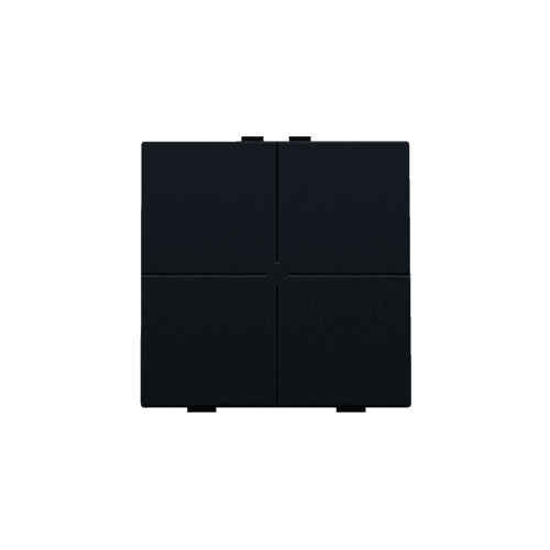 Bouton-poussoir quadruple pour Niko Home Control, couleur black coated vue 1