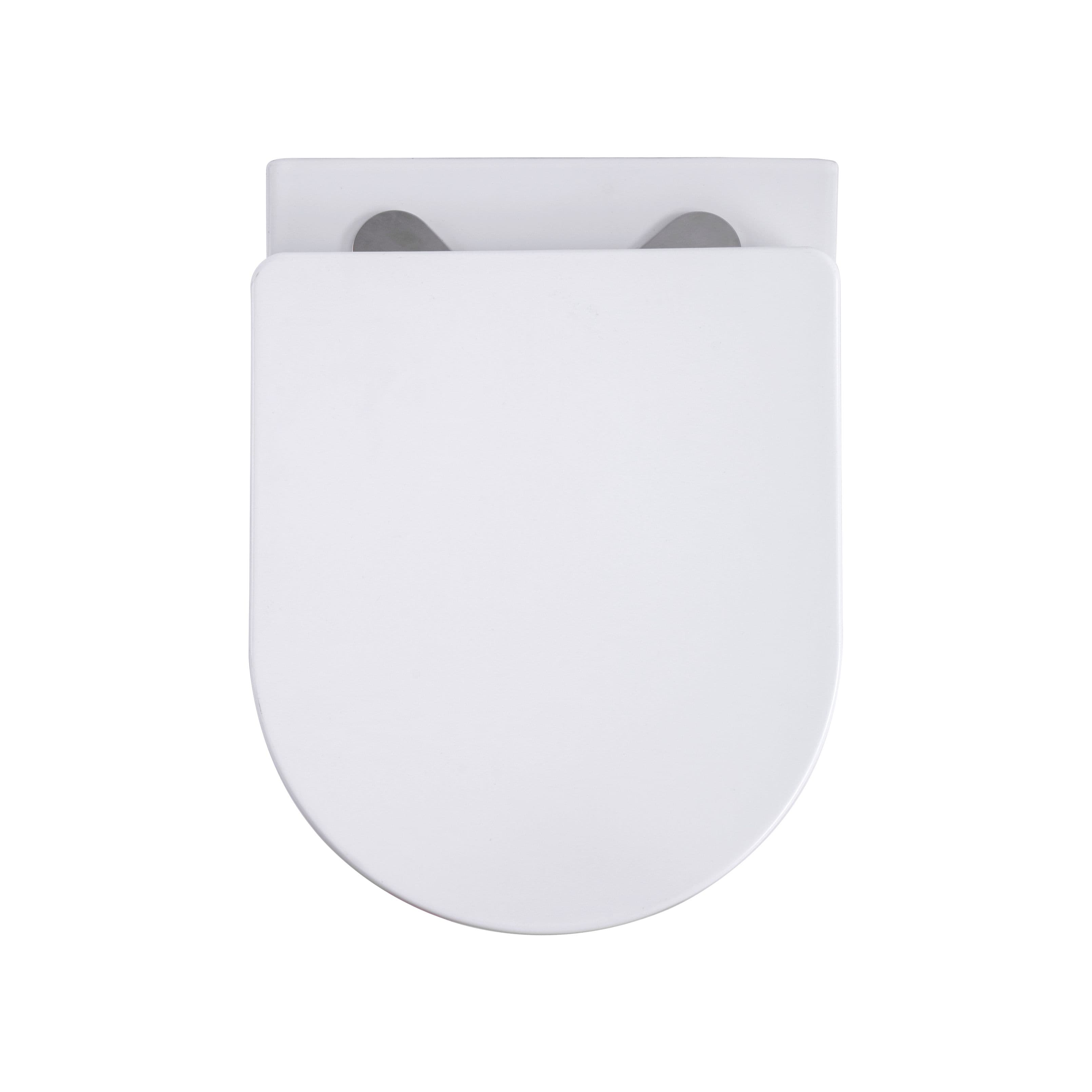 ALONI PRO WC SUSPENDU – TORNADO FLUSH – SANS BRIDE – AVEC ABATTANT – DUROPLAST – SOFT CLOSE – QUICK RELEASE – COMPACT 49 CM - 36X32X49 CM – BLANC BRILLANT vue 1