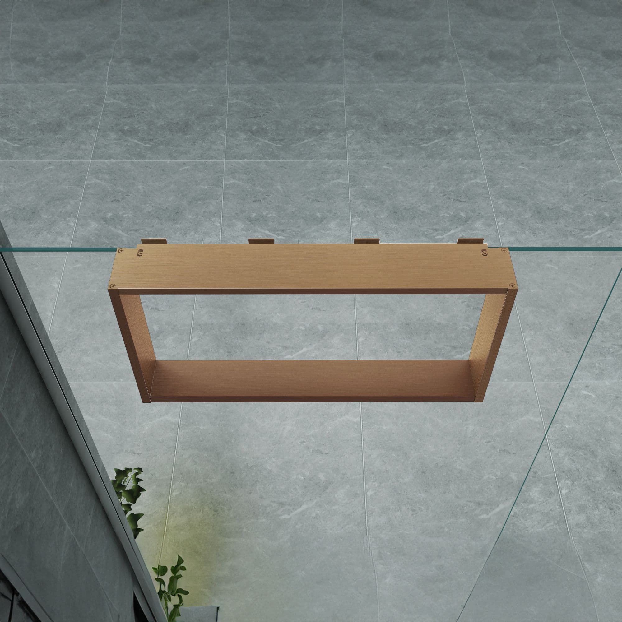 NICHE DE SURFACE POUR PAROI DE DOUCHE - 4 CROCHETS À SERVIETTES - ALUMINIUM - 60X30X8 CM - CUIVRE BROSSÉ vue 1