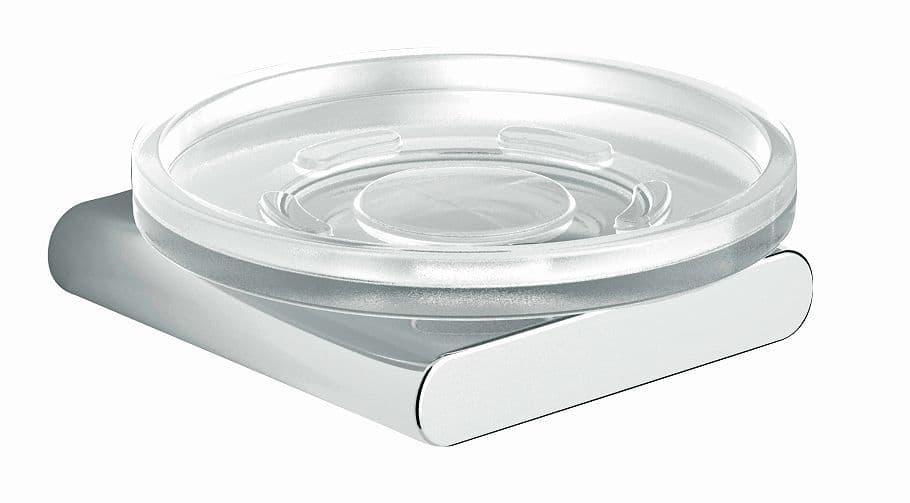 PORTE-SAVON+SUPPORT HOLD S(OFT) CHROME/VERRE SATIN vue 1