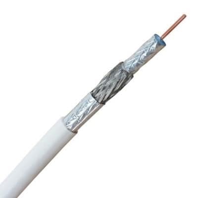 Câble coaxial Blanc approuvé Telenet Pvc6 en rouleau de 200m classe CPR: CCA s1s1a1 vue 1