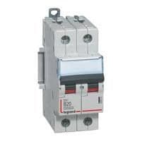 Disjoncteur DX³ 10000A / 16kA 2 pôles courbe B 20A 230 / 400V - 2 modules vue 1