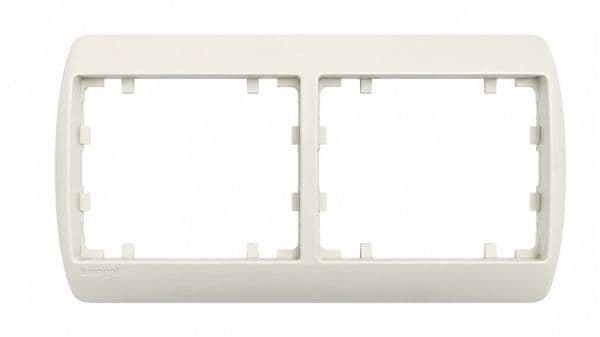 Serena plaque double horizontale Crème entraxe 71mm vue 1