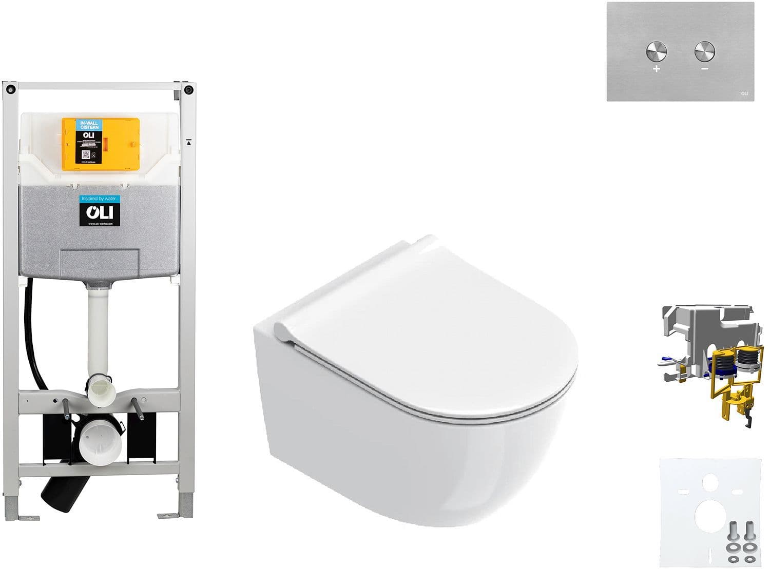 WALLFIX OLI WC SUSPENDU SFERA 50 CATALANO SLIM SEAT BLINK INOX vue 1