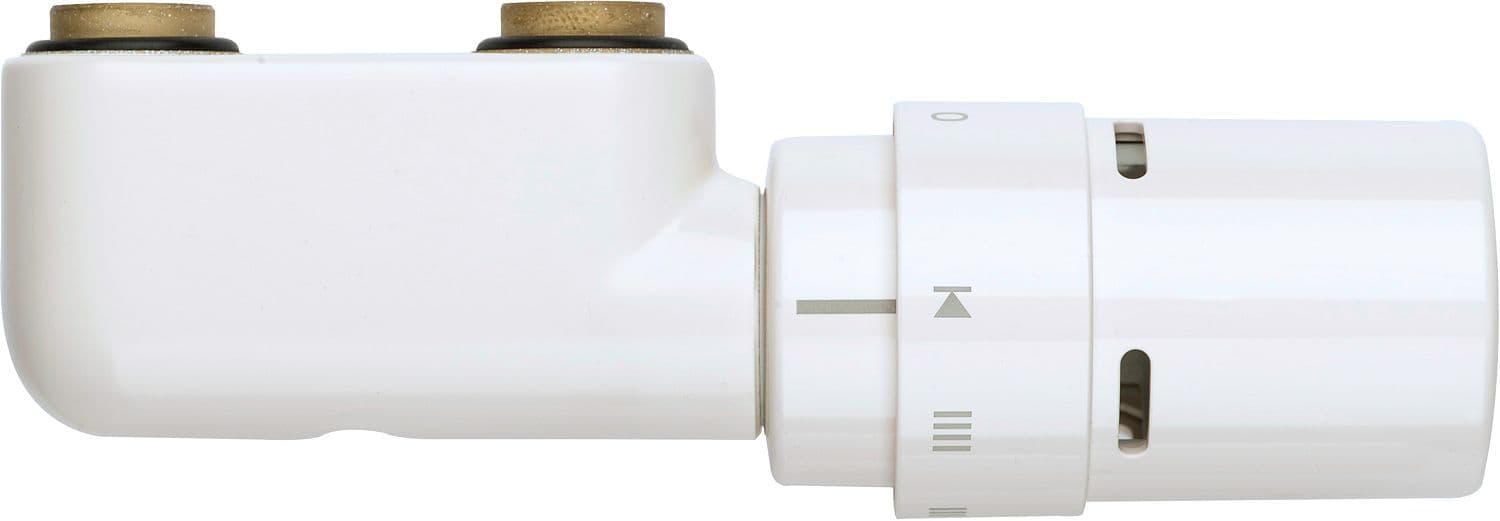 SET VANNE DESIGN AVEC TETE THERMOSTATIQUE DE LUXE VASCO EQUERRE RAL9016 vue 1