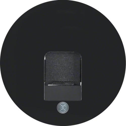 Enjoliveur avec 1 volet antipoussière et porte - étiquette Berker R.1 / R.3 Noir, brillant vue 1