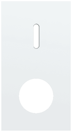 Plaque de recouvrement double, verticale 71 mm d'entraxe, pour une fonction de commutation simple et une fonction de prise de courant, Niko Rocker steel white coated vue 1