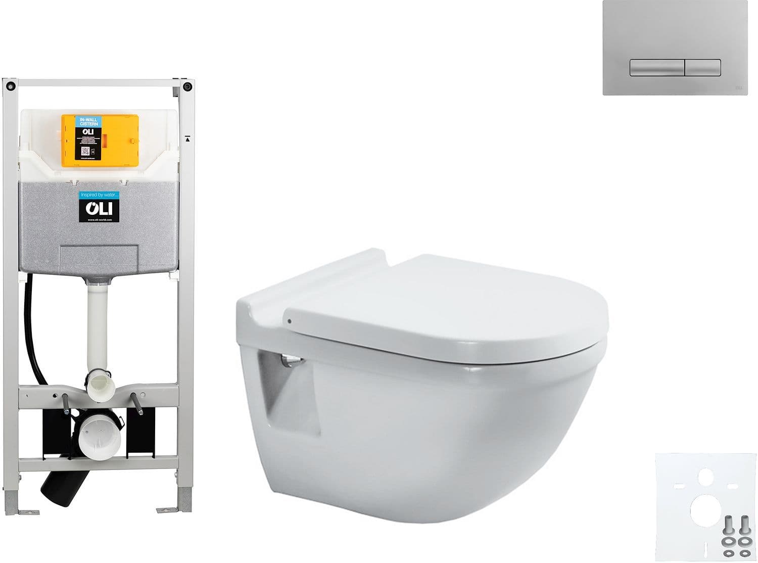 WALLFIX OLI WC SUSPENDU STARCK 3 DURAVIT GLAM MAT CHROME vue 1
