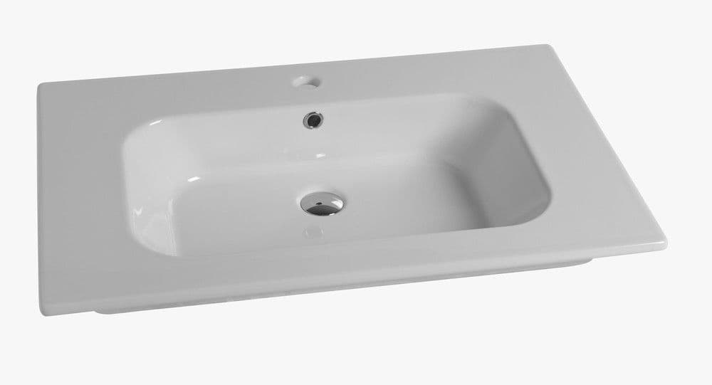 Van Marcke Cettina tablette porcelain 1lavabo 610x465x170mm blanc brillant vue 1