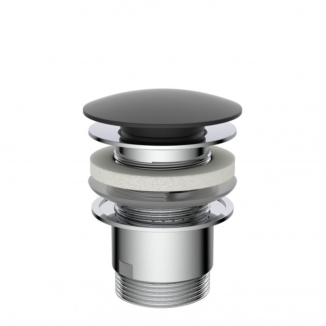 98807420 Design-vanne d'évacuation, capuchon noir-matt, 1 1/4" x 65 mm vue 1