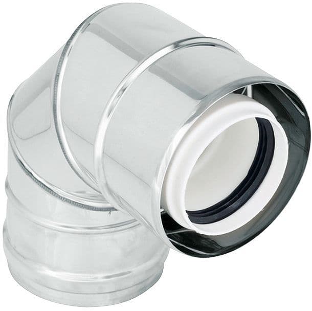 UNIFLOW COUDE CONCENTRIQUE 80/125MM 90° INOX/PP vue 1