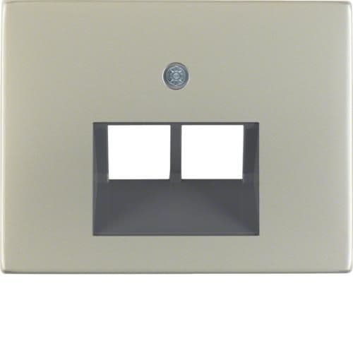 Enjoliveur pour prise informatique double Berker K.5 Inox vue 1