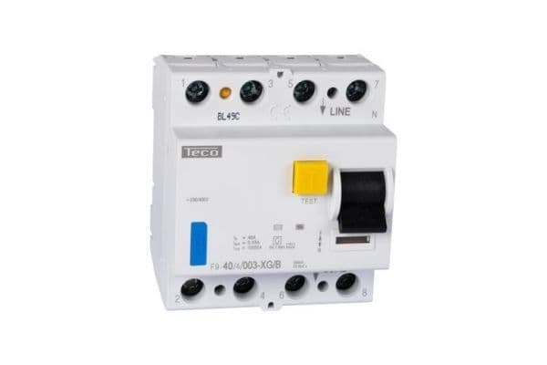 Interrupteur différentiel 4 pôles 40A 30mA type B pouvoir de coupure 10kA sans Led vue 1