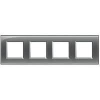 LivingLight - plaque rectangulaire 4 x 2 modules 71mm London fog vue 1