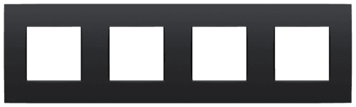 Plaque de recouvrement quadruple, entraxe de 71 mm, couleur Niko Intense matt black coated vue 1