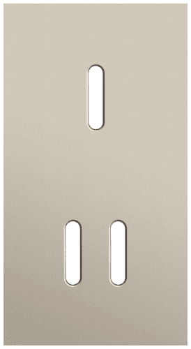 Plaque de recouvrement double, verticale 71 mm d'entraxe, pour une fonction de commutation simple et une double, Niko Rocker steel champagne coated vue 1