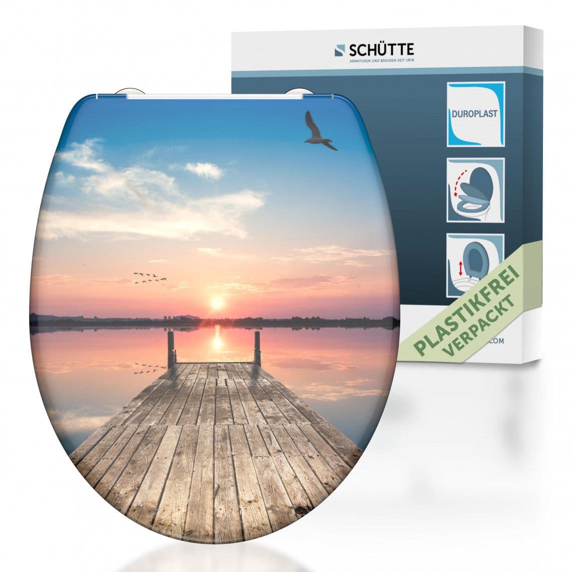 82378 abattant WC en Duroplast SUNSET SKY, avec frein de chute et déclipsable vue 1