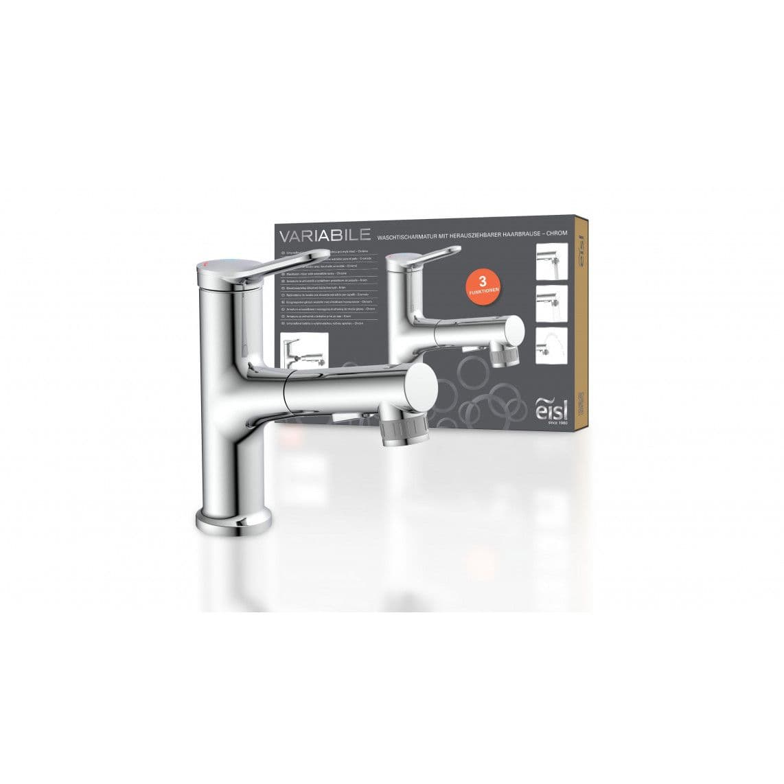 NI075VARCR VARIABILE Mitigeur lavabo, chromé, avec douchette à cheveux extractible vue 1
