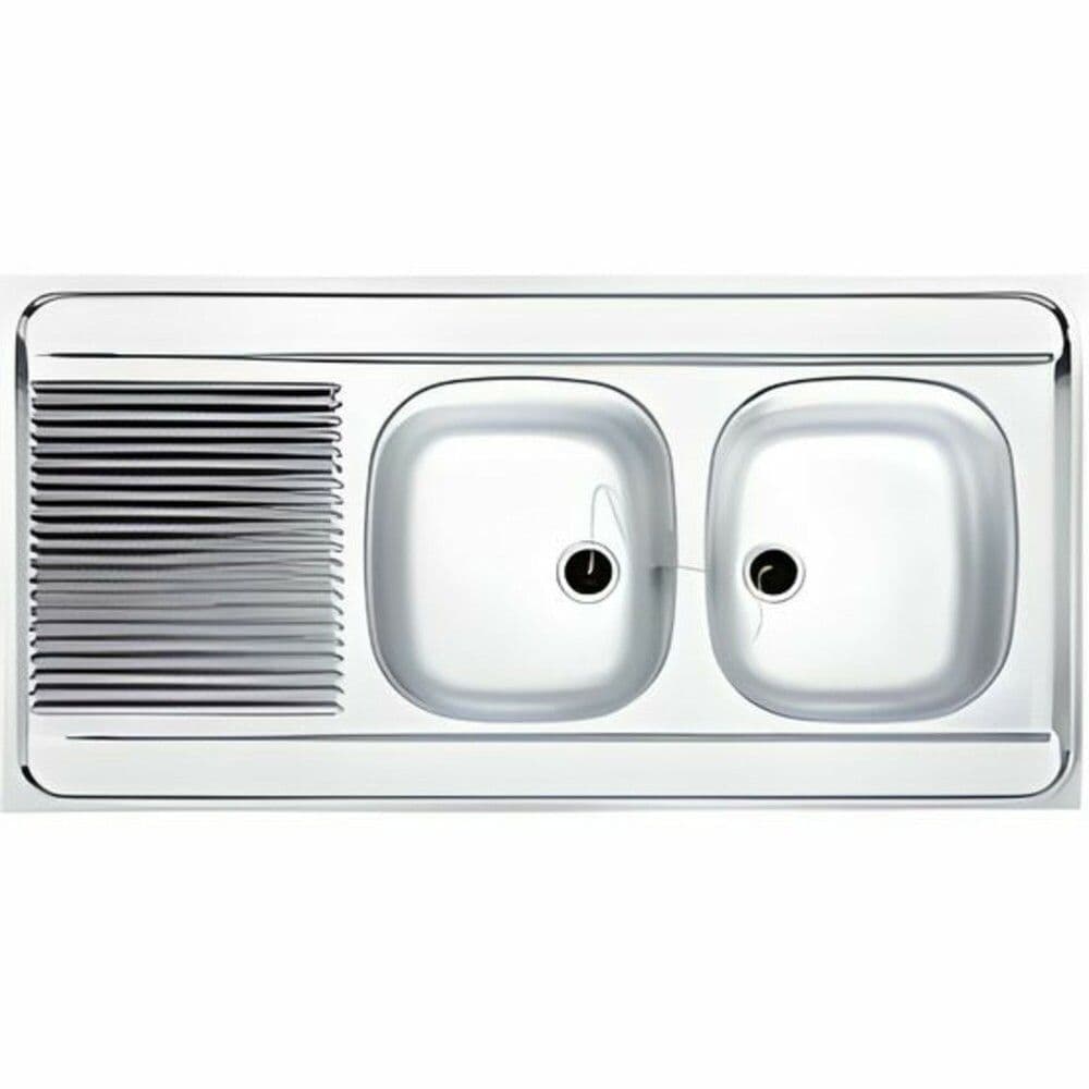 Franke MAN 721 évier 1200x600 2 bacs réversible vidage manuel inox vue 1