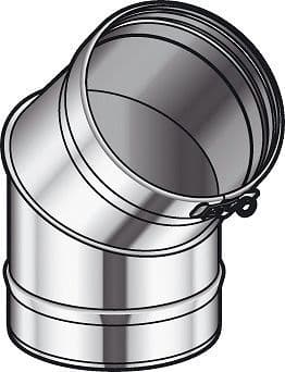COUDE A SIMPLE PAROI INOX 45° CONDENSEUR POUJOULAT 150MM vue 1