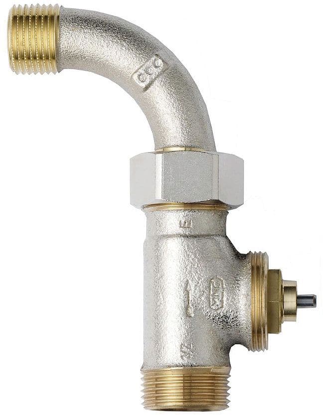 VANNE RADIATEUR THERMOSTATIQUE DROITE 1/2" +COURBE vue 1