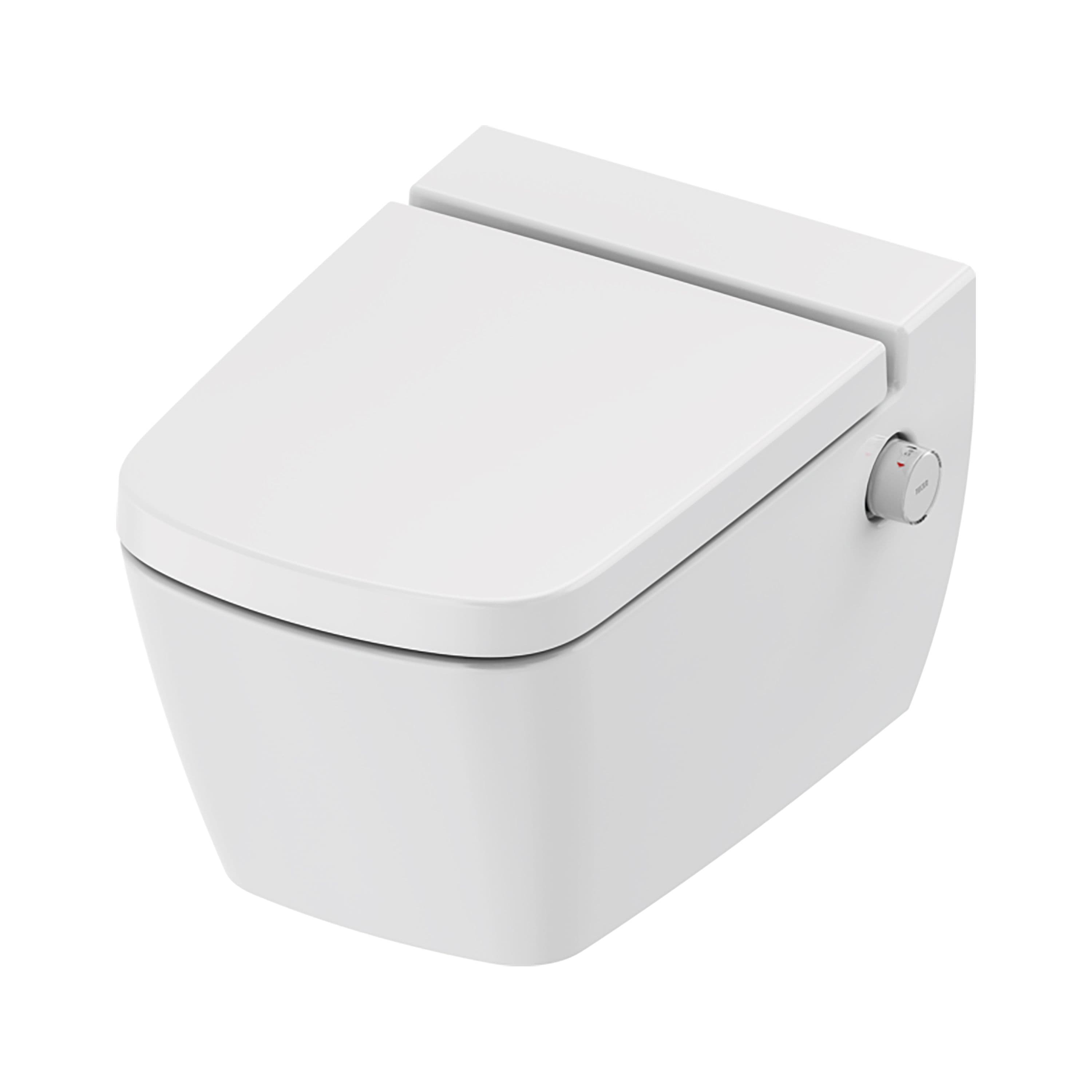 TECENEO TOILET SUSPENDU AVEC BIDET - AVEC MITIGEUR DE BIDET - EAU CHAUDE ET FROIDE - AVEC ABATTANT - 54 CM - BLANC BRILLANT vue 1