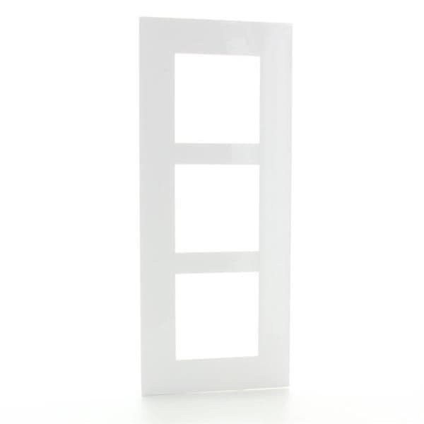 Valena plaque 3 postes vertical entraxe 57mm Blanc vue 1