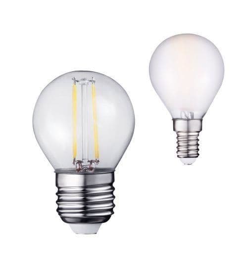 Petite lampe boule Led filament 4W 230Vac E27 claire 2700K WW dimmable vue 1