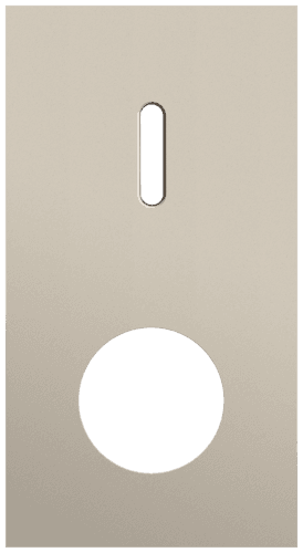 Plaque de recouvrement double, verticale 71 mm d'entraxe, pour une fonction de commutation simple et une fonction de prise de courant, Niko Rocker steel champagne coated vue 1