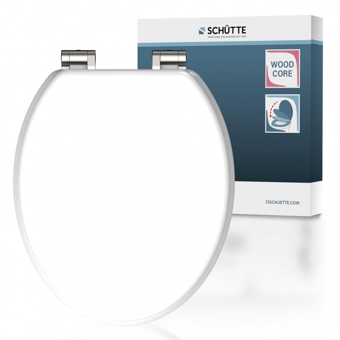 84100 abattant WC avec noyau en bois WHITE, avec frein de chute vue 1