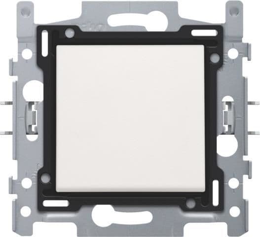 Bouton - poussoir NO avec 3 bornes, socle et set de finition Blanc vue 1