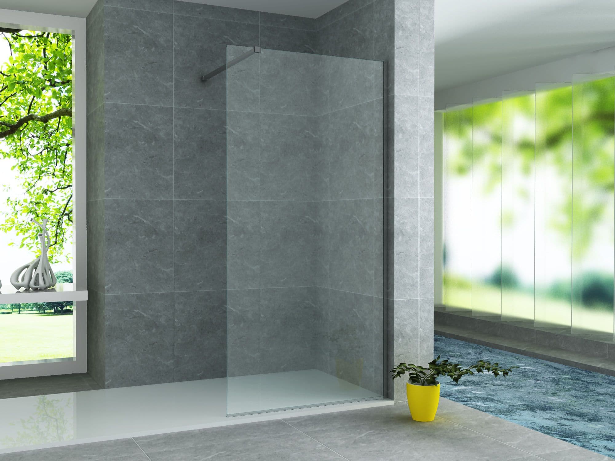 ALONI PAROI EN VERRE POUR DOUCHE À L’ITALIENNE - 900X2000MM - VERRE CLAIR vue 1