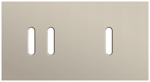 Plaque de recouvrement double, horizontale 71 mm d'entraxe, pour une fonction de commutation double et une fonction de commutation simple, Niko Rocker steel champagne coated vue 1