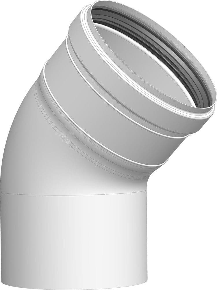 Dinak PPH SW 040 coude 45° D100 polypropylène vue 1