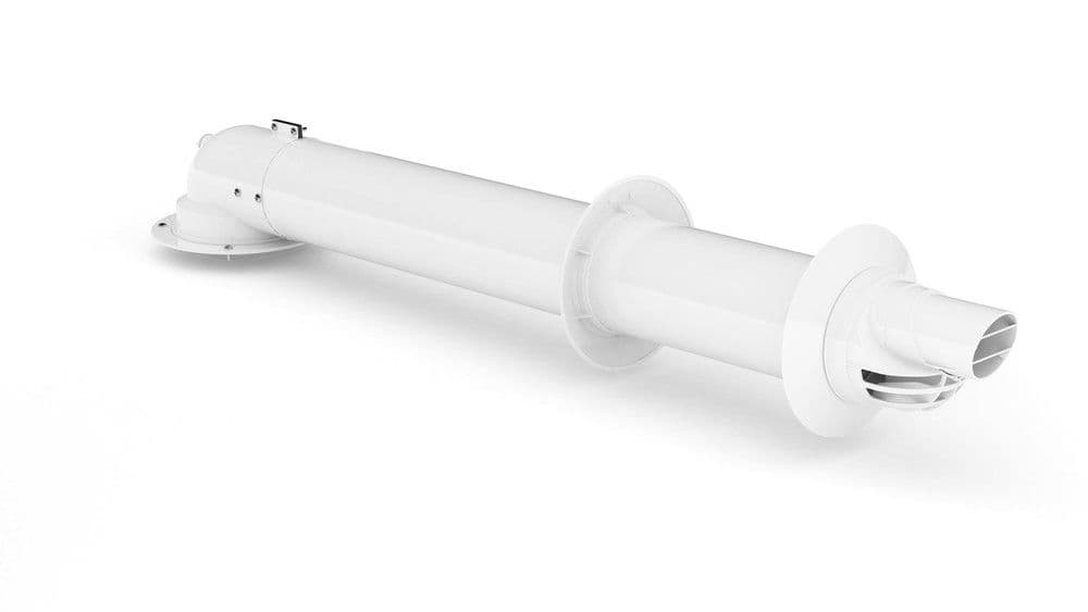Bulex ventouse horizontale avec coude court D60/100 2 points de mesure L0,6-08m vue 1