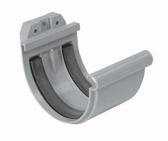 RACCORD GOUTTIERE PVC GRIS CLAIR 125MM vue 1