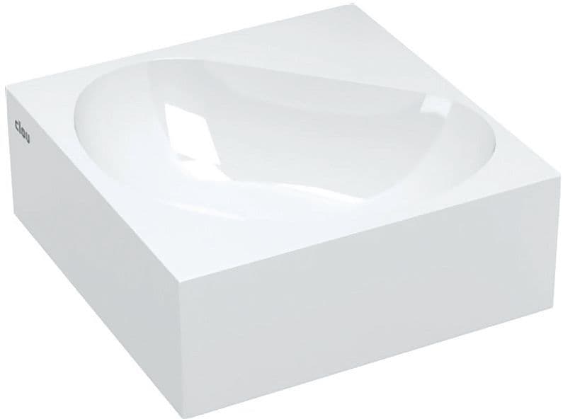 LAVE-MAINS EQUERRE FLUSH 5 CLOU 27CM SANS TROU BLANC CERAMIQUE vue 1