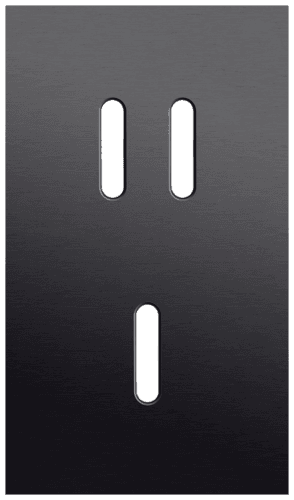 Plaque de recouvrement double, verticale 60 mm d'entraxe, pour une fonction de commutation double et une simple, Niko Rocker alu black brushed vue 1