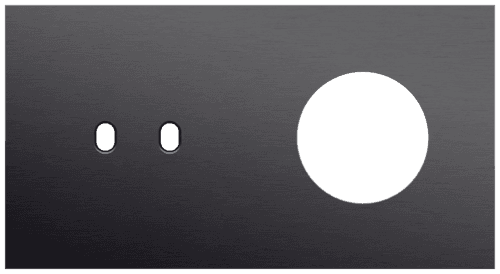 Plaque de recouvrement double, horizontale 71 mm d'entraxe, pour une fonction de commutation double et une fonction de prise de courant, Niko Toggle alu black brushed vue 1