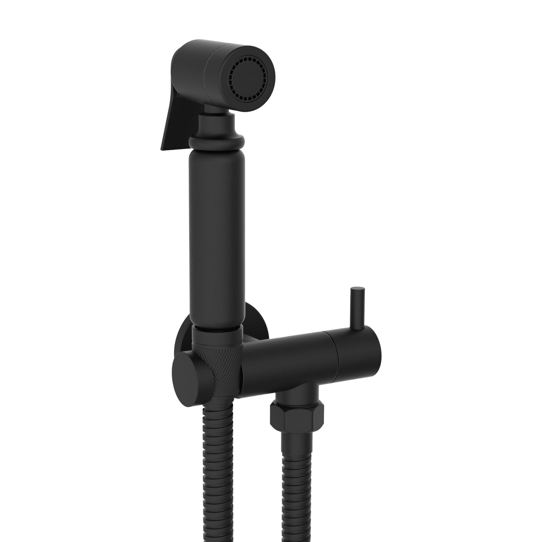 ALONI ROBINET BIDET - EAU FROIDE - DOUCHETTE - FLEXIBLE DE DOUCHE - SUPPORT - NOIR MAT vue 1