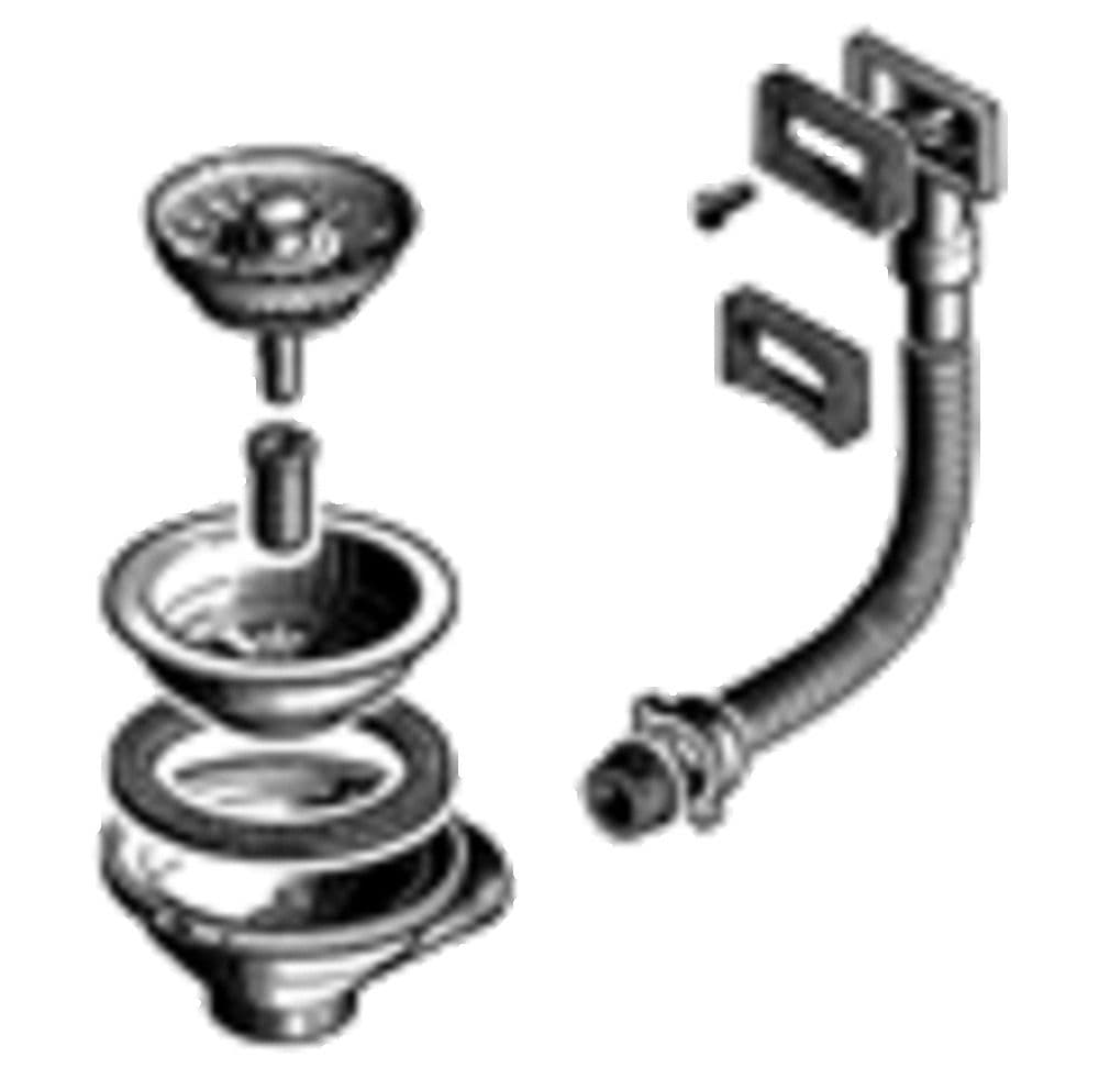 Van Marcke Pro bonde grille raccord trop-plein évier 1 cuve 3 1/2" vue 1