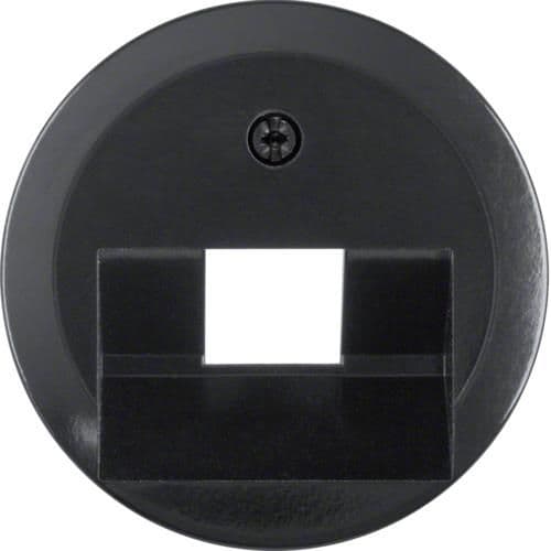 Enjoliveur pour prise informatique simple Berker serie 1930 / Glas Noir, brillant vue 1