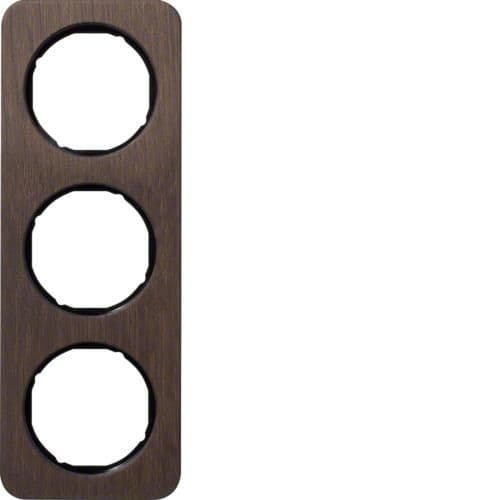 Plaque de recouvrement 3 postes R.1 Bois / Noir vue 1