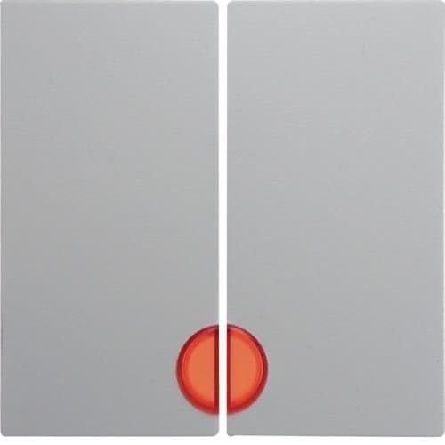 Touche avec voyant Rouge Berker S.1 / B.3 / B.7 Blanc polaire, mat vue 1