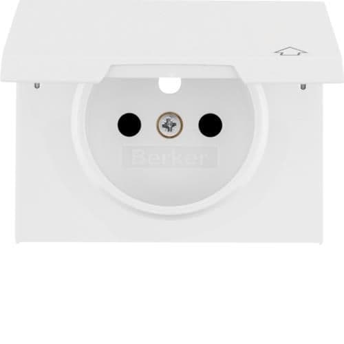 Sets de finition pour prise de courant à clapet Berker K.1 Blanc polaire, brillant vue 1