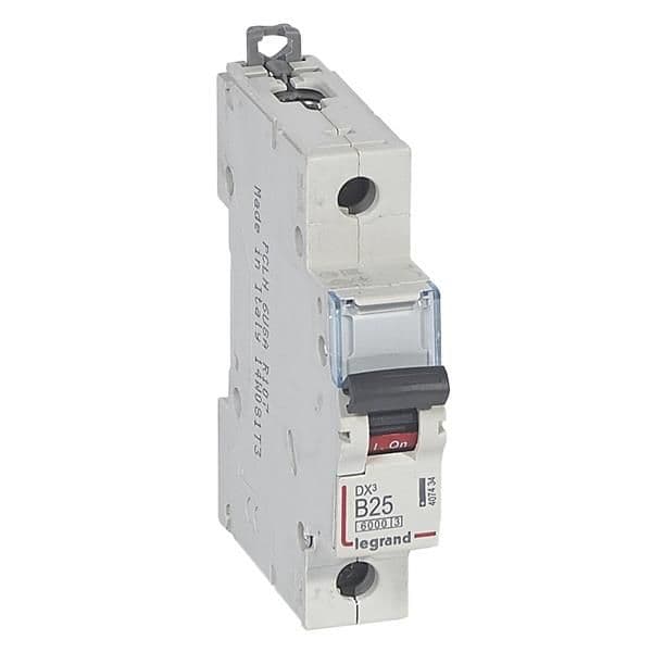 Disjoncteur DX³ 6000A / 10kA 1 pôle courbe B 25A 230 / 400V - 1 module vue 1