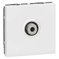 Mosaic prise TV type F 2 modules Blanc vue 1