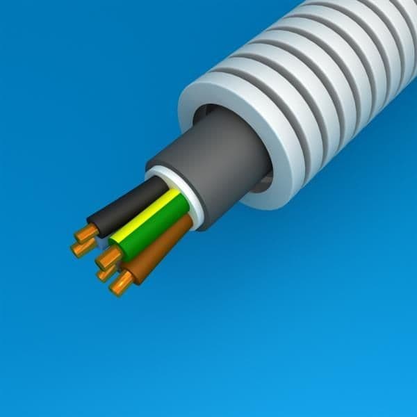 Tube précâblé xvb 5G1.5 diamètre 20mm en rouleau de 100m classe CPR: CCA s3d2a3 vue 1