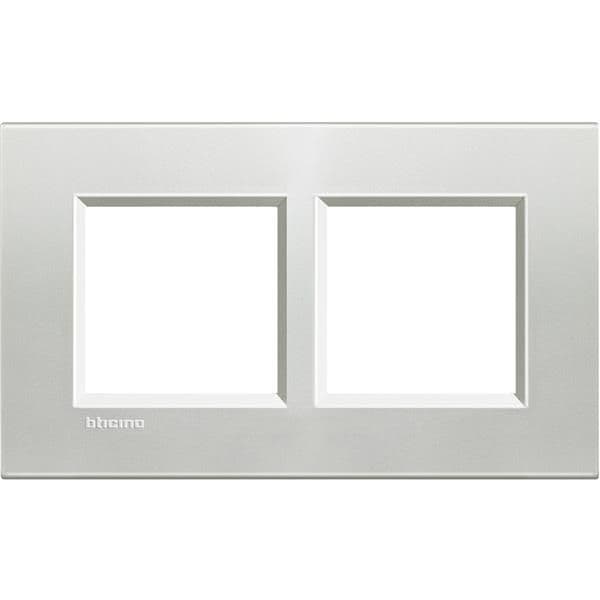 LivingLight - plaque rectangulaire 2 x 2 modules 57mm Argent vue 1