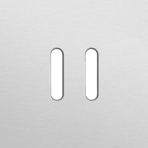 Plaque de recouvrement simple, pour des fonctions de commutation double, couleur Niko Rocker alu grey brushed vue 1